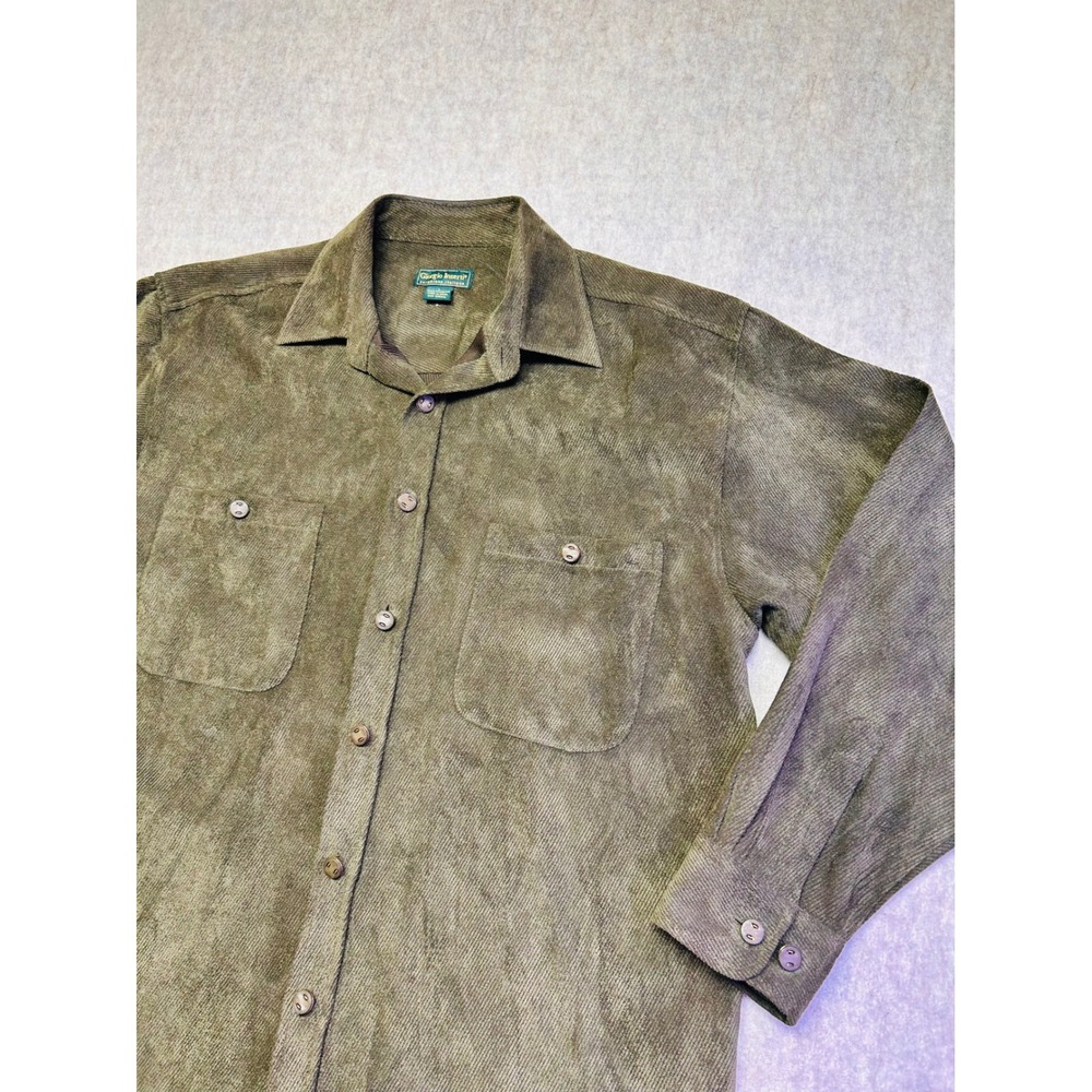 Vintage Giorgio‎ Inserti Men's Olive Green Button Up Long Sleeve Shirt Size L